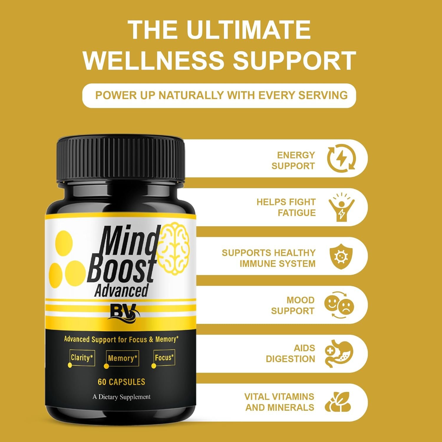 BLUE VIBE Mind Boost Premium Health & Wellness Nootropic Supplement, MindBoost Advanced All Natural Health Management & Overall Wellness Support Supplement Formula Pills (2 Pack - 120 Capsules) - Image 5