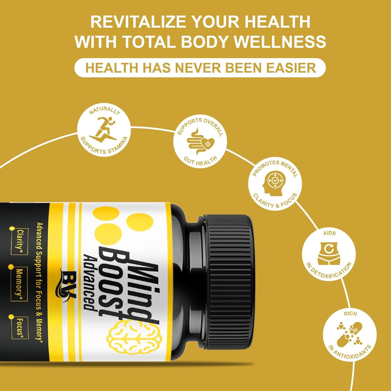 BLUE VIBE Mind Boost Premium Health & Wellness Nootropic Supplement, MindBoost Advanced All Natural Health Management & Overall Wellness Support Supplement Formula Pills (2 Pack - 120 Capsules) - Image 6