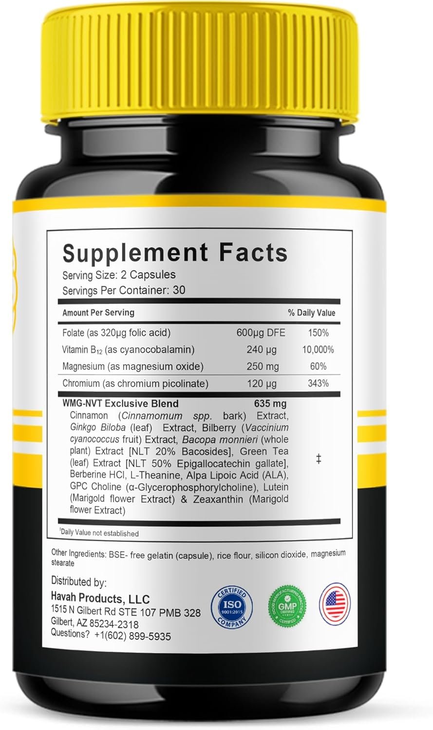 BLUE VIBE Mind Boost Premium Health & Wellness Nootropic Supplement, MindBoost Advanced All Natural Health Management & Overall Wellness Support Supplement Formula Pills (2 Pack - 120 Capsules) - Image 8