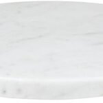 Santa Barbara Design Studio Marble Serving Board Strong Stone Round Footed Tray, 10" Diameter, White