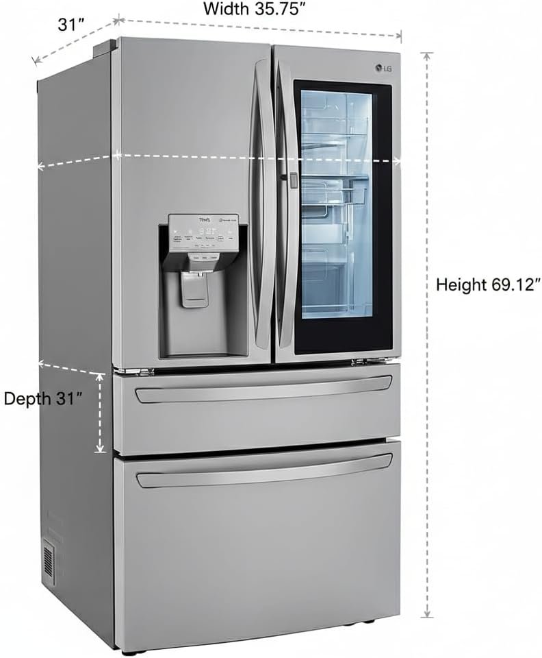 LG LRMVS3006S 30 CF 4-Door French Door InstaView DID Craft Ice ThinQ Full Convert - Image 4