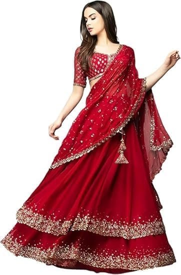 Indian Wedding Style Navratri Lehenga Choli For Women Party Wear with Dupatta.6