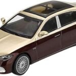 Mini GT 1/64 Mercedes Maybach S680 Gold/Dark Red Metallic (Left Handle) Finished Product MGT00962-L