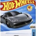 Hot Wheels Ferrari SF90 Stradale [Black/Dark Gray] Factory Fresh 5/5, 191/250, New for 2025!, 1:64 Scale Diecast Vehicle
