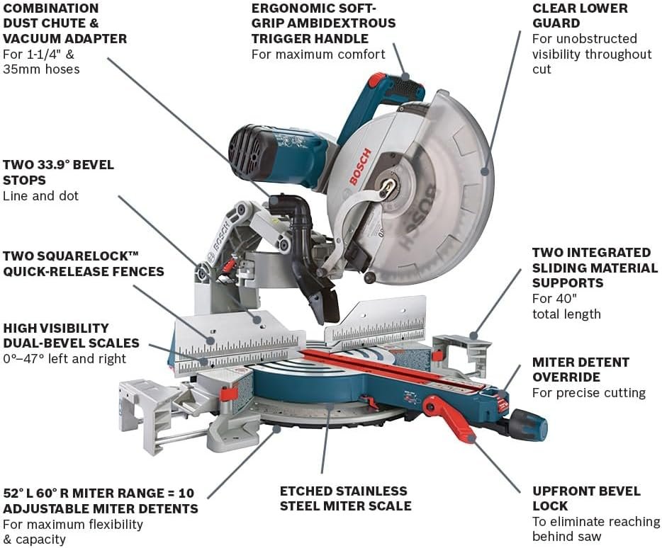 Bosch GCM12SD 12 In. Dual-Bevel Glide Miter Saw - Image 2