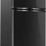 RecPro 4.4 Cu Ft 12V RV Refrigerator with Freezer | Frost-Free, Black Finish | Adjustable Shelves, Reversible Door, Built-In Lock | Off-Grid Camper Fridge | 19.5”W x 23.5”D x 43.5”H