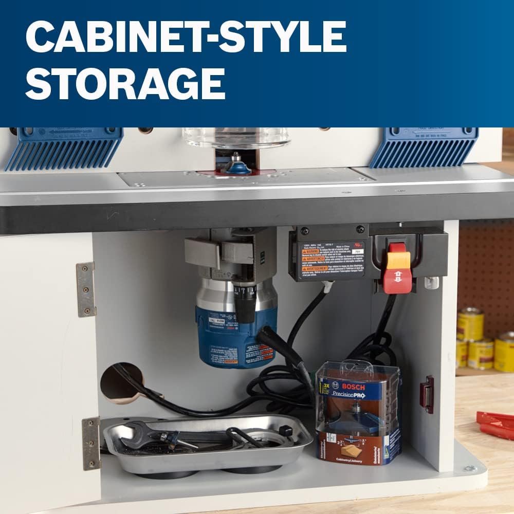 BOSCH RA1171 25-1/2 in. x 15-7/8 in. Benchtop Laminated MDF Top Cabinet Style Router Table with 2 Dust Collection Ports - Image 5