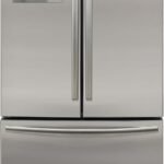 BRAMA French Door Refrigerator with Ice Maker and Dual Drawer Bottom Freezer, 20.7 Cu.Ft. Capacity with Adjustable Shelves Counter Depth Stainless Steel Exterior, 36-Inch, Metallic