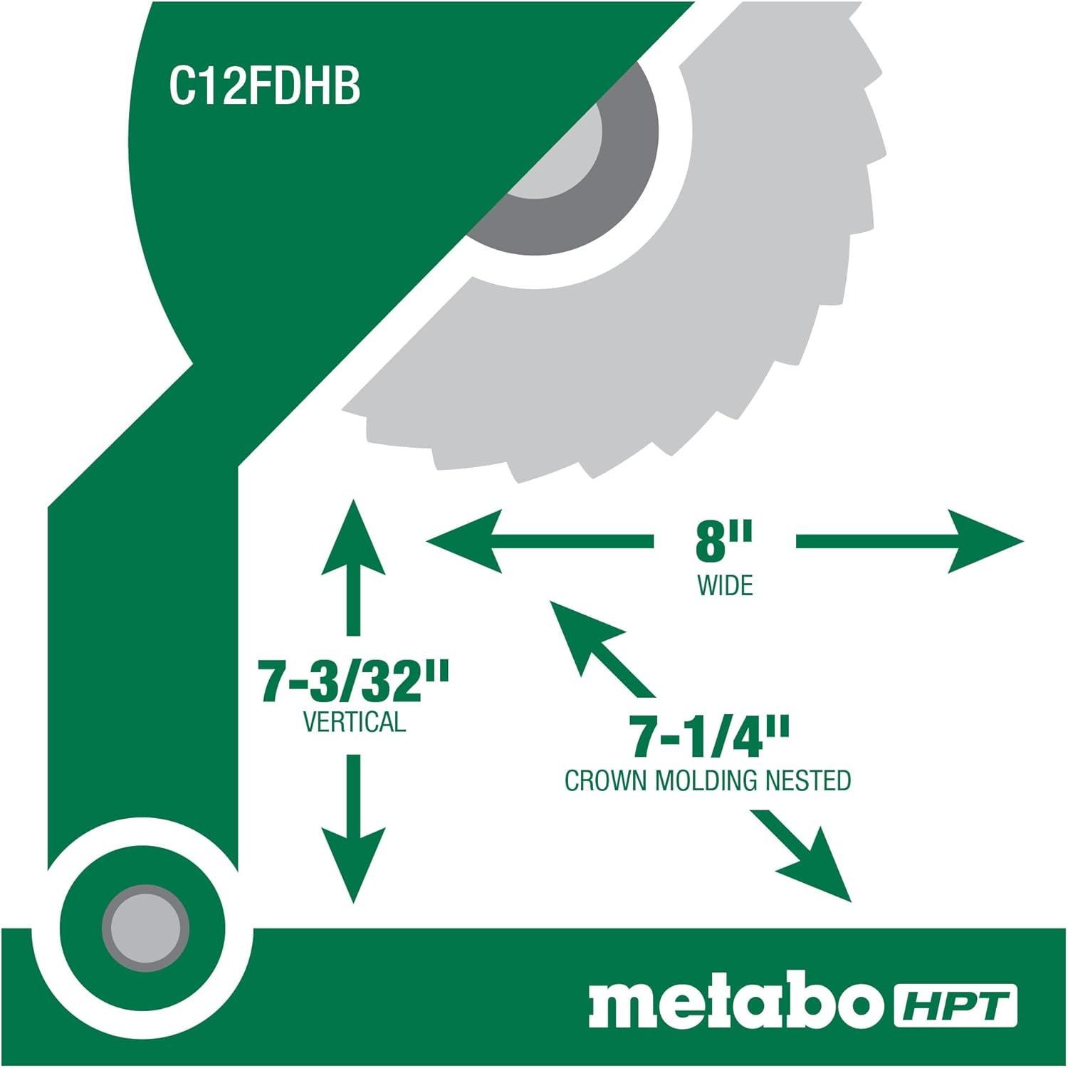 Metabo HPT 12-Inch Compound Miter Saw | Xact Cut LED Shadow Line System | Dual Bevel | C12FDHB - Image 4