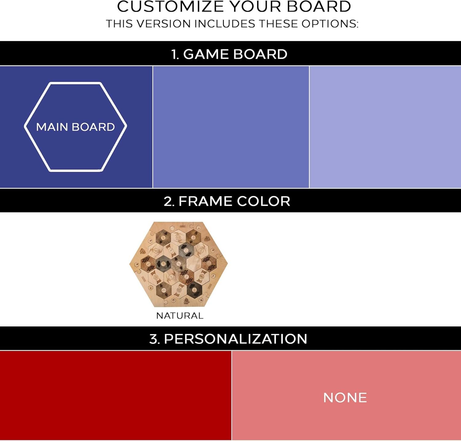 Custom Wood Settler Game Board - 2-4 Players | Main Board Natural Frame | Compatible with Settler's of Catan - Image 3