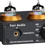 Fosi Audio Box X2 Phono Preamp, Mini Stereo Audio Hi-Fi Preamplifier with Gain Gear, Pre-Amplifier for MM Turntable Phonograph and Record Player, with DC 12V Power Supply