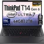 Lenovo ThinkPad T14 Gen 6 Business Laptop 14" FHD+ IPS, Intel Ultra 7 255U, 64GB DDR5 RAM, 2TB SSD, 5MP Webcam, Fingerprint, Backlit, Wi-Fi 6E, 2 Thunderbolt 4, AI PC, W11P
