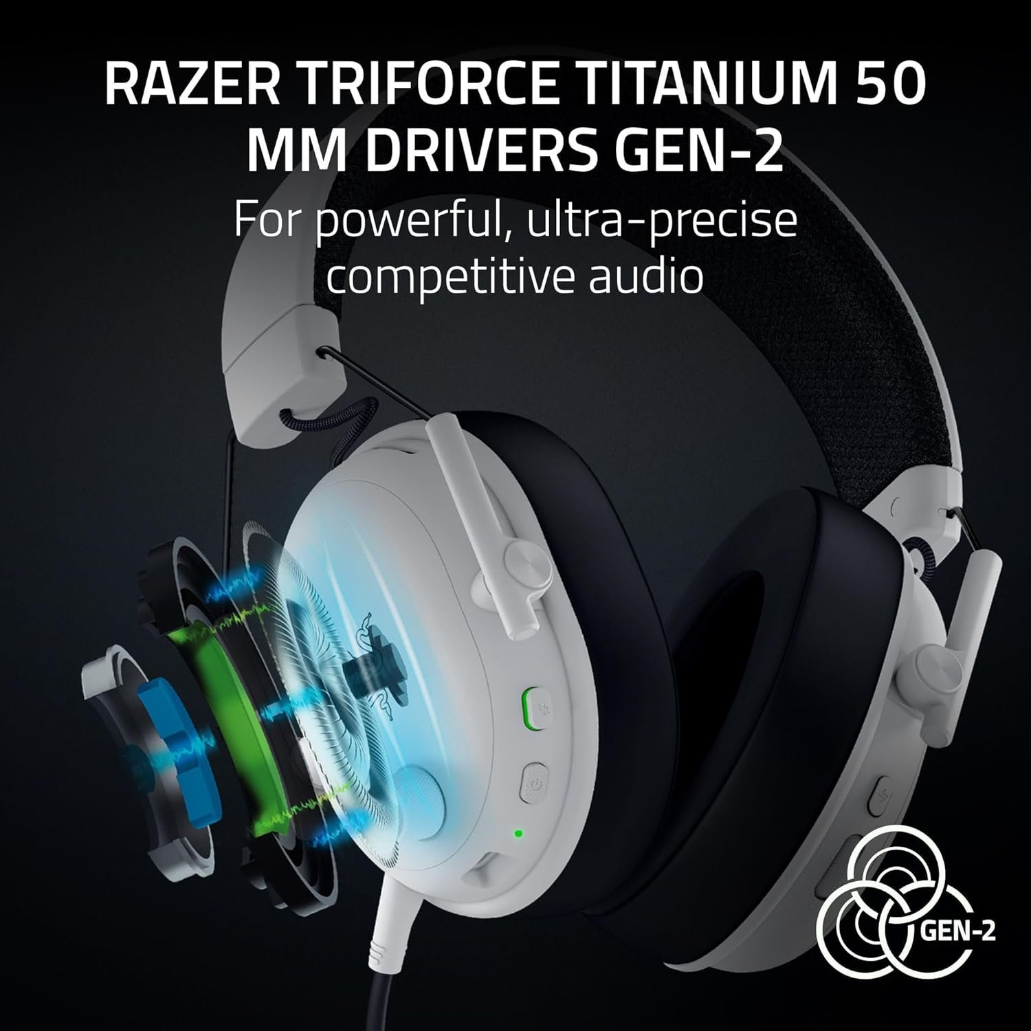 Razer BlackShark V3 Wireless Gaming Headset for PC: 50mm Drivers - Super Wideband Mic - 2.4 GHz, Bluetooth, USB - Works with Mac, PS5, Nintendo Switch, Smartphone - 70 Hr Battery - White - Image 4