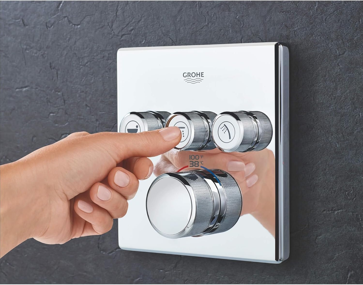 GROHE 29142000 Grohtherm Smart Thermostatic Trim With Control Module, Starlight Chrome - Image 2