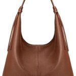 befen Genuine Leather Slouchy Hobo Purses for Women, Top Grain Real Leather Tote Handbags Shoulder Satchel with Tassel Ribbon