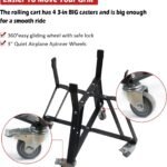 Dracarys Rolling Cart for Big Green Egg Accessories Rolling Nest with Heavy Duty Locking Caster Wheels Powder Coated Steel Rolling Outdoor Cart for Large Big Green Egg Kamado Joe Grill Stand