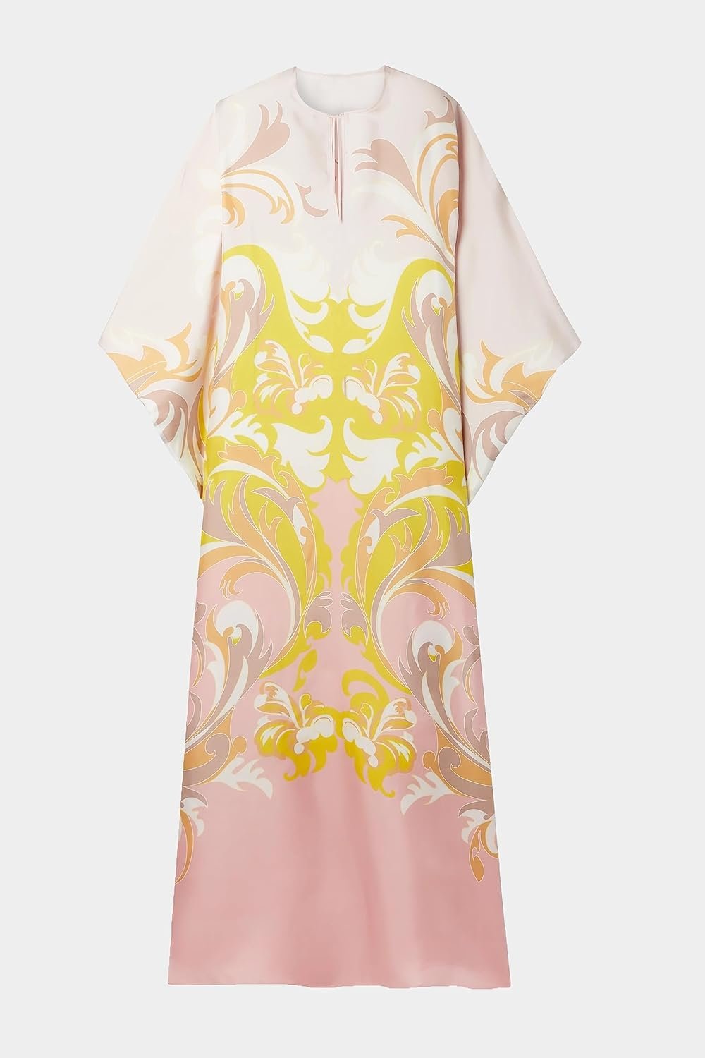 Designer Printed Satin Silk Kaftan Dress – Elegant & Chic Summer Maxi Dress for Women - Image 2