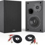 BESTISAN 4 Inch Powered Bookshelf Speakers with Deep Bass, Bluetooth 5.0 Studio Monitor Speakers, 2.0 Neared Field Audio Speakers with 2 RCA Line Input, Set of 2 Black-New Model