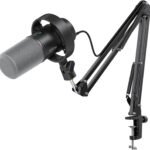 FIFINE K688 Podcast Microphone Kit, USB/XLR Dynamic Microphone with Boom Arm for PC/XLR Mixer, Gaming Mic with Mute Button, Headphone Jack for Vocal, Voice-Over, Streaming, Music Recording -K688CT