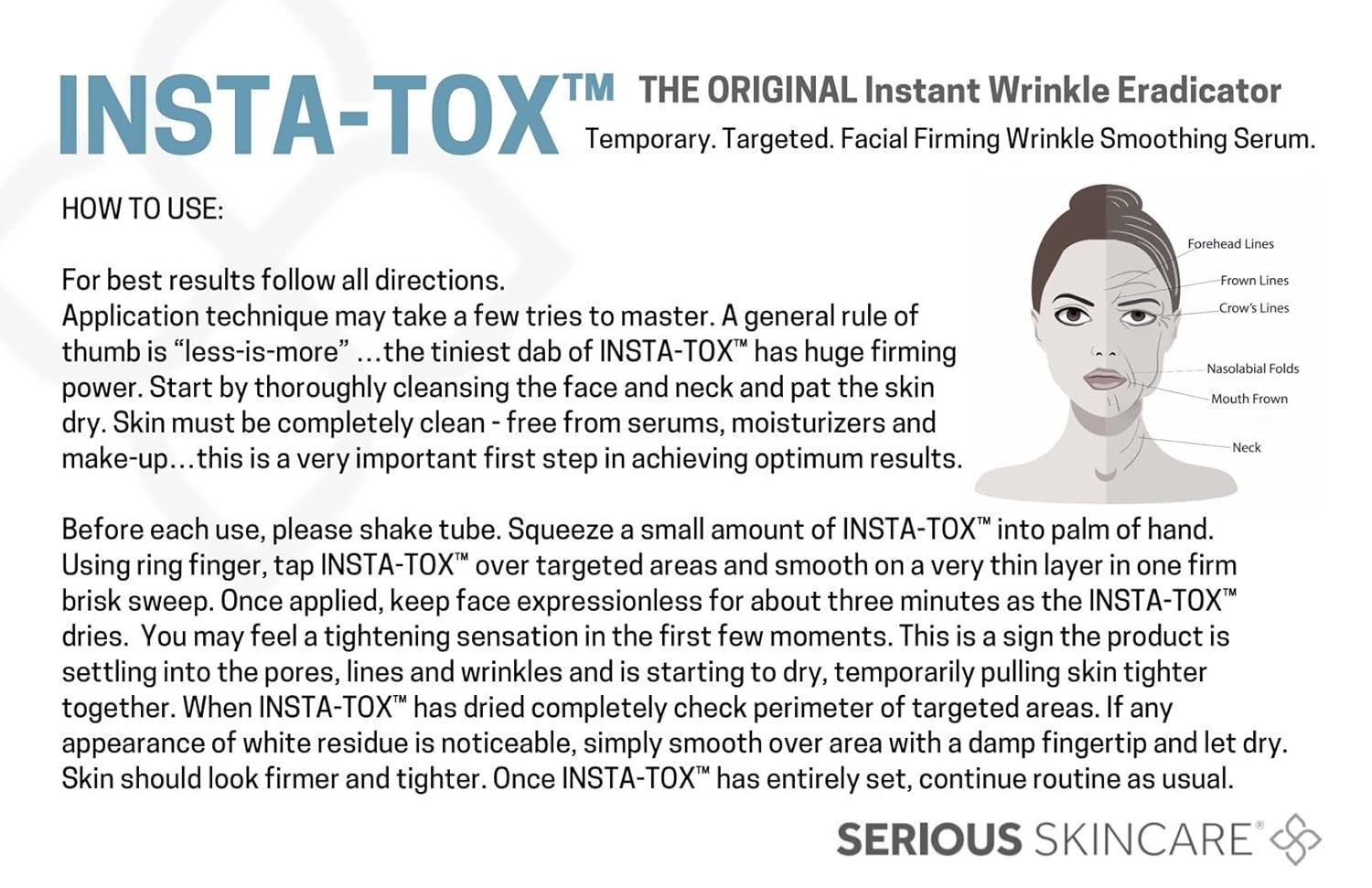 Serious Skincare INSTA-TOX Instant Wrinkle Smoothing Serum - Facial Filler Improves Appearance of Lines, Pores & Deep Wrinkles - Temporary Skin Tightener - Face Firming - .75 Fl Oz (2Pack) - Image 5