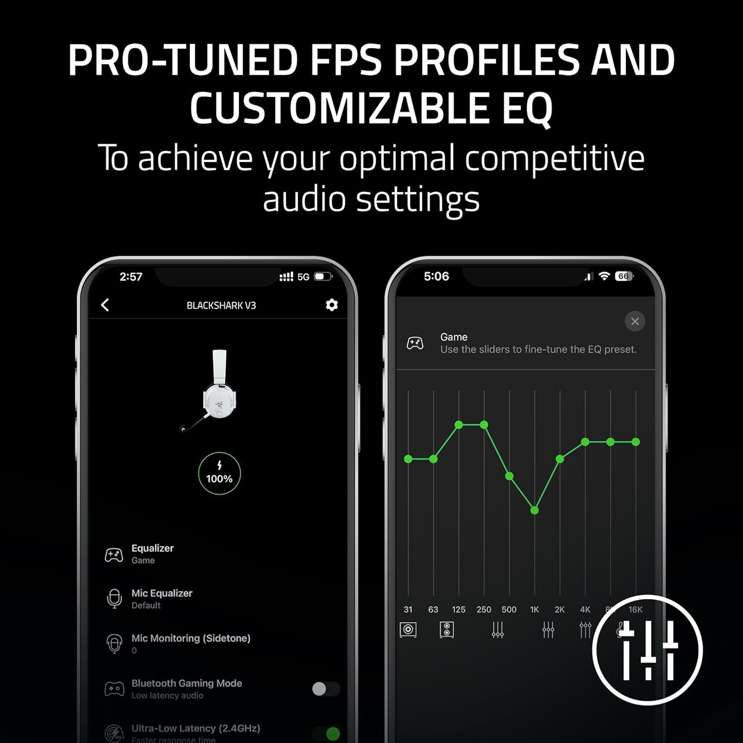 Razer BlackShark V3 Wireless Gaming Headset for PC: 50mm Drivers - Super Wideband Mic - 2.4 GHz, Bluetooth, USB - Works with Mac, PS5, Nintendo Switch, Smartphone - 70 Hr Battery - White - Image 8