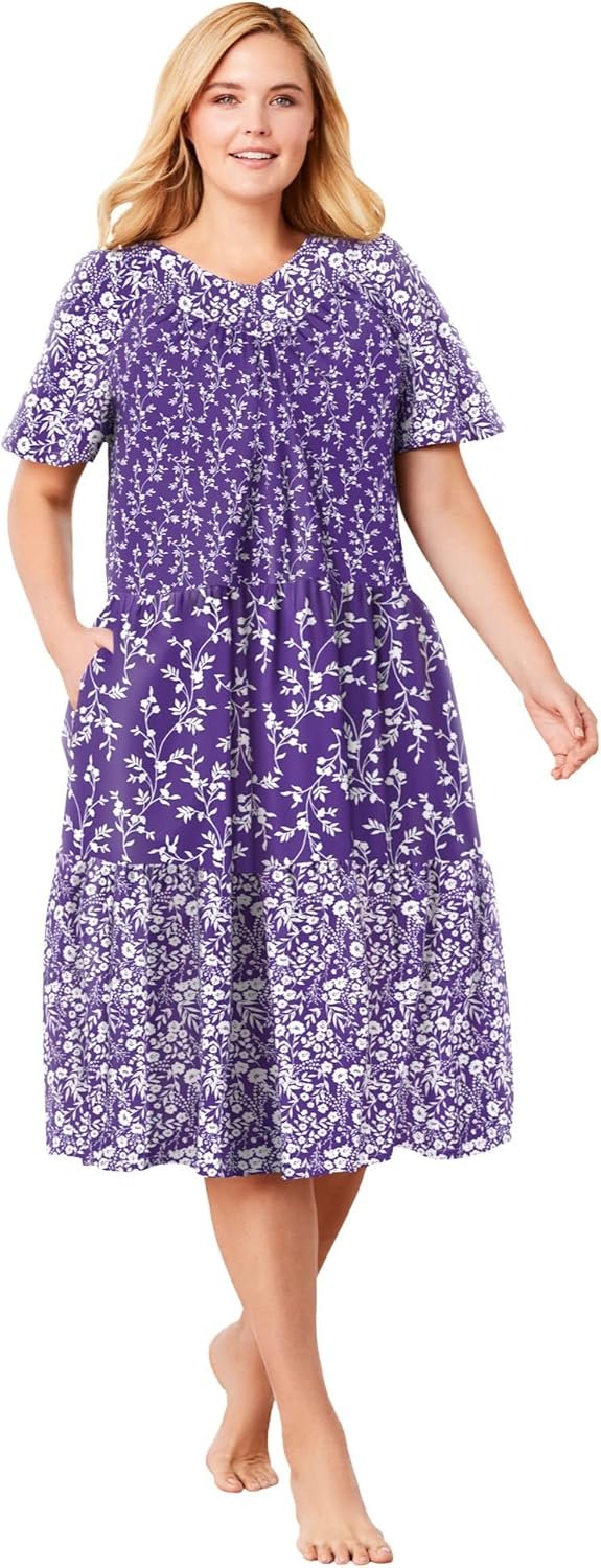 Only Necessities Plus Size Tiered Print Lounger