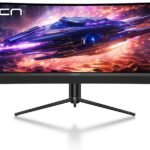 INNOCN 45C1R 45 Inch 5120 x 1440p Ultrawide Curved Gaming Monitor, R1500, HDR400, USB Type-C 90W Power Delivery, PIP/PBP, Built-in Speaker, Height Adjustable, Black