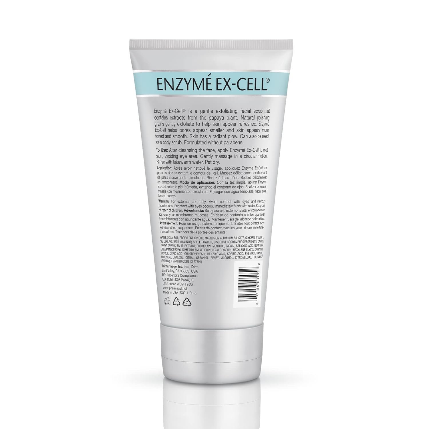 Pharmagel Enzyme Ex-Cell - Gentle Papaya Face Exfoliator Scrub for All Skin Types - 6 Ounces - Image 2