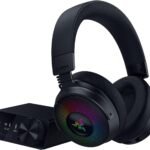 Razer Kraken V4 Pro Wireless Gaming Headset: OLED Control Hub - HD Haptics - 2.4GHz Wireless - Bluetooth - USB - 3.5 mm - Super Wideband Mic - For PC, Mac, PS5, Nintendo Switch, Steam Deck, Smartphone