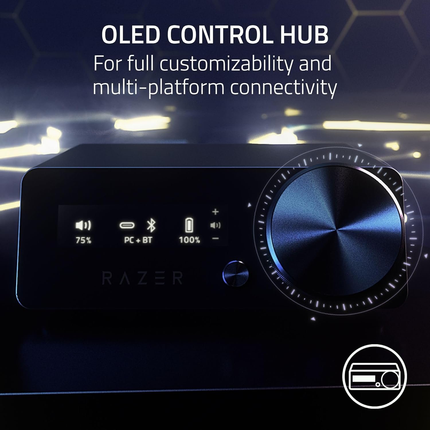 Razer Kraken V4 Pro Wireless Gaming Headset: OLED Control Hub - HD Haptics - 2.4GHz Wireless - Bluetooth - USB - 3.5 mm - Super Wideband Mic - For PC, Mac, PS5, Nintendo Switch, Steam Deck, Smartphone - Image 4