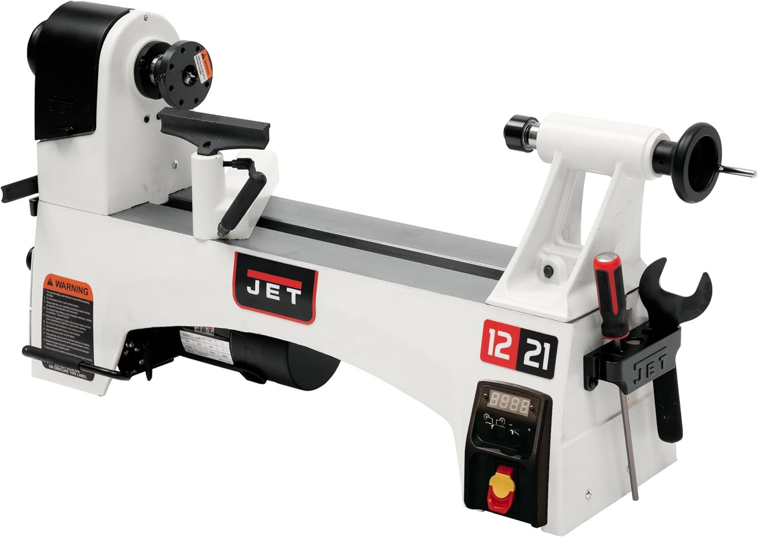 JET 12" x 21" Variable-Speed Woodworking Lathe, 1 HP, 115V 1Ph (JWL-1221VS)