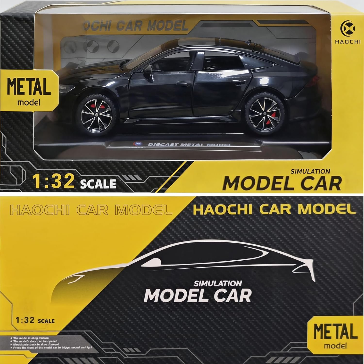 Toy car 1/32 Audi RS7 Sportback Performance Metal Model Car Pull Back Car Toys with Light and Sound Toys Car Collectible Model for Boy (Black) - Image 6