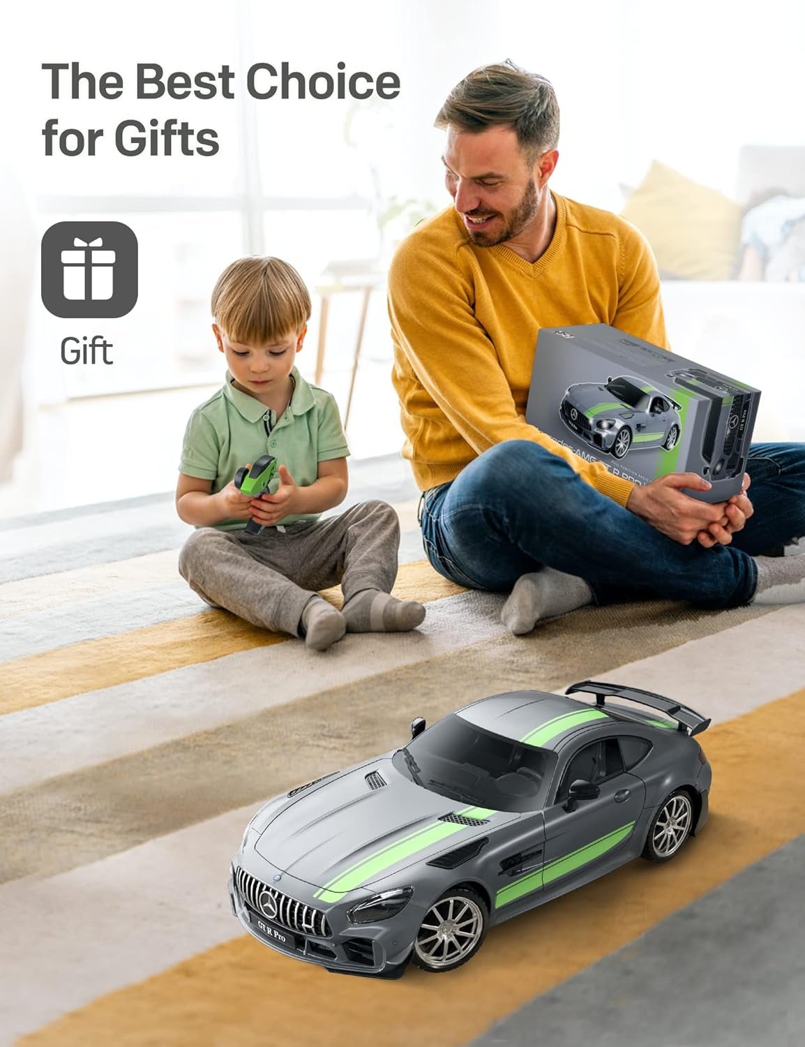 MIEBELY Remote Control Car, Mercedes Benz 1/16 Scale Official Authorized GT R Pro Rc Cars 7.4V 500mAh Rechargeable Battery 2.4Ghz Rc Drift Cars W/LED Toy Car Birthday Gift for Boys Kids Adults Age 6+ - Image 7