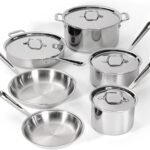 All-Clad D3 10-Piece Stainless Steel Cookware Set, 3-Ply Made in USA Cookware- Includes Frying Pans, Saucepan, Sauté-Pan, Stockpot, Professional Cookware -Induction & Oven Safe