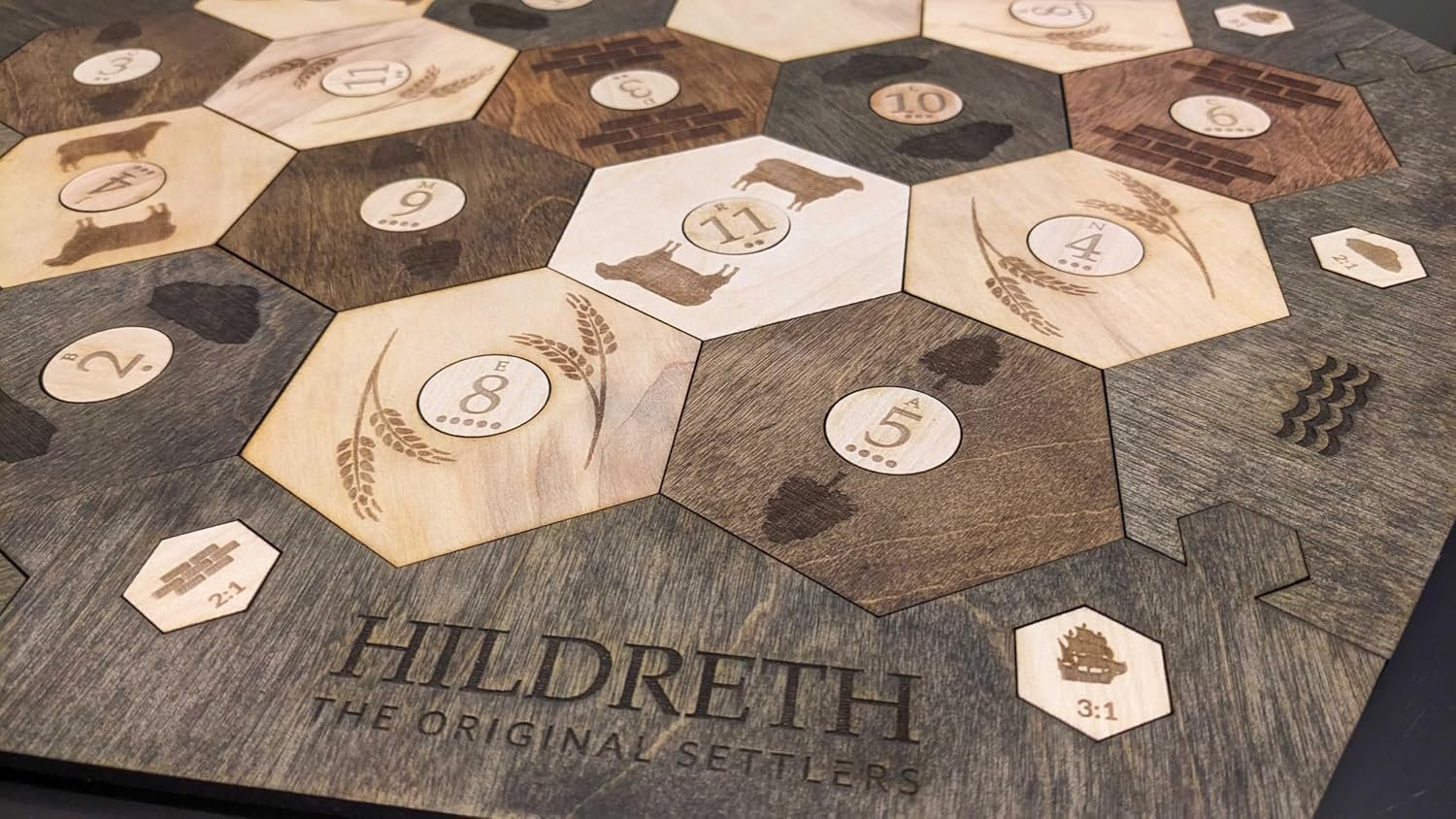 Custom Wood Settler Game Board - 2-4 Players | Main Board Natural Frame | Compatible with Settler's of Catan - Image 2