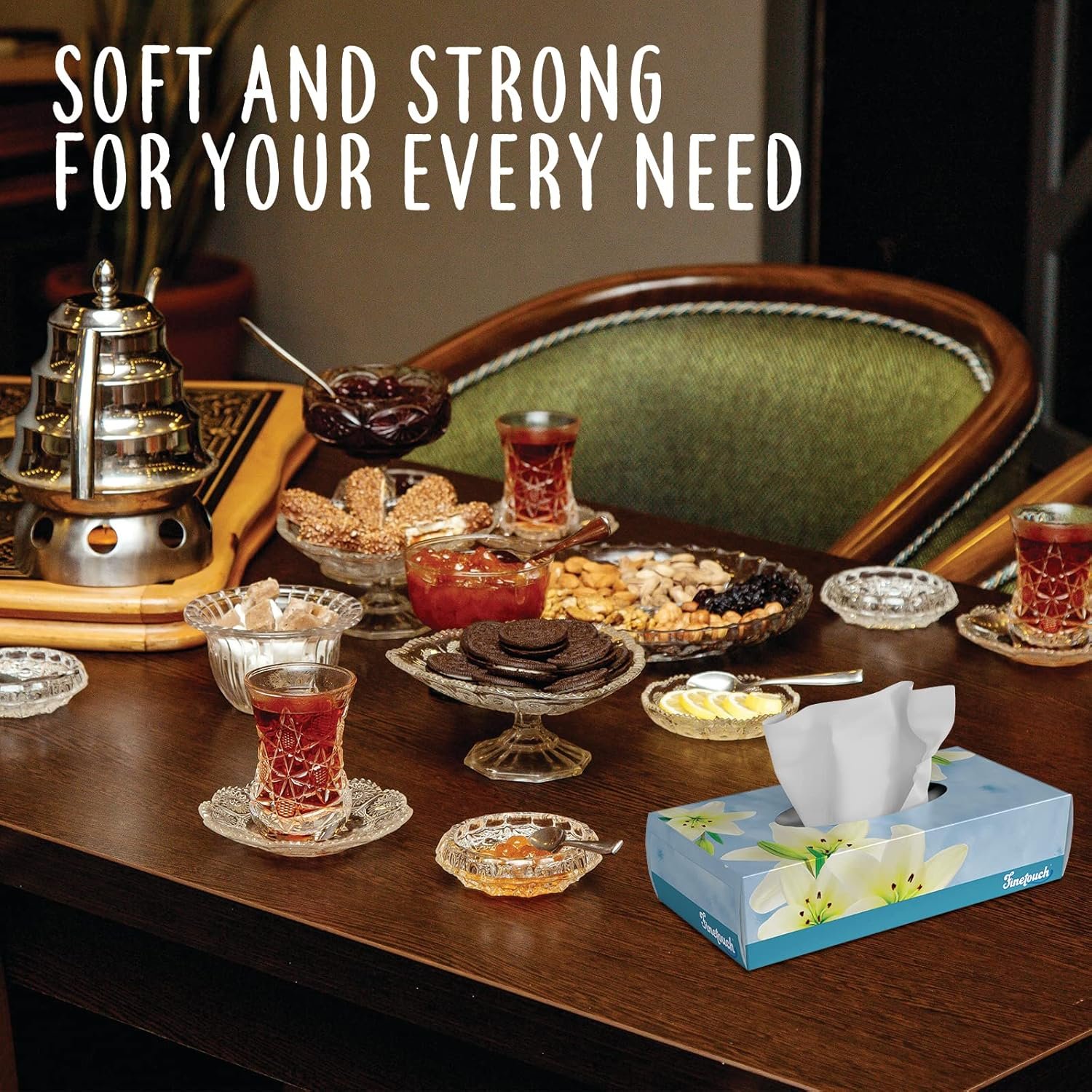 Finetouch 2-Ply Facial Tissues – 6 Boxes of 130 Soft Tissues (780 Total) – Strong & Gentle Tissue for Home, Office, or Travel Use - Image 7