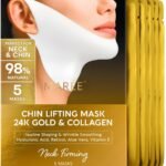 MAREE V Line Lifting Mask with 24K Gold – Deep Collagen Face Mask for Women – Jawline Shaper Mask with Retinol & Hyaluronic Acid – Neck Tightening & Firming - Double Chin Strap for Face Lift