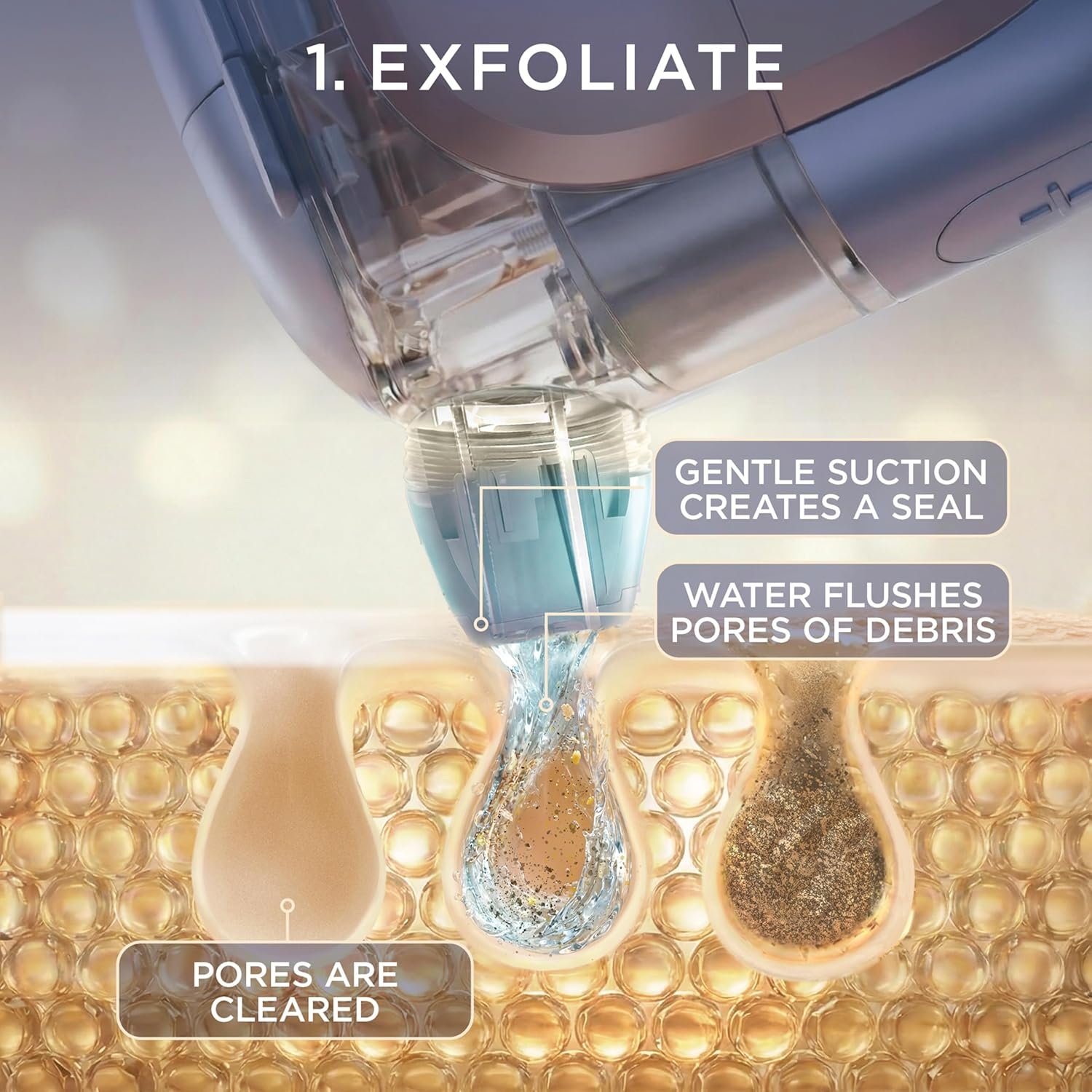 Shark FacialPro Glow at-Home Hydro-Powered Facial System with DePuffi Hot & Cold Therapy – Professional Spa Skincare Device for Pore Cleansing, Hydration, & Radiant Glow, Blue, FH320 - Image 8