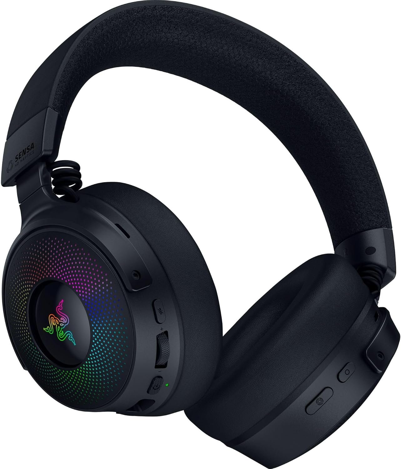 Razer Kraken V4 Pro Wireless Gaming Headset: OLED Control Hub - HD Haptics - 2.4GHz Wireless - Bluetooth - USB - 3.5 mm - Super Wideband Mic - For PC, Mac, PS5, Nintendo Switch, Steam Deck, Smartphone - Image 14