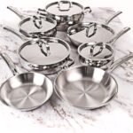 BergHOFF Belly Shape 18/10 Stainless Steel 12Pc Cookware Set, Metal Lids, Fast, Evenly Heat, Induction Cooktop Ready