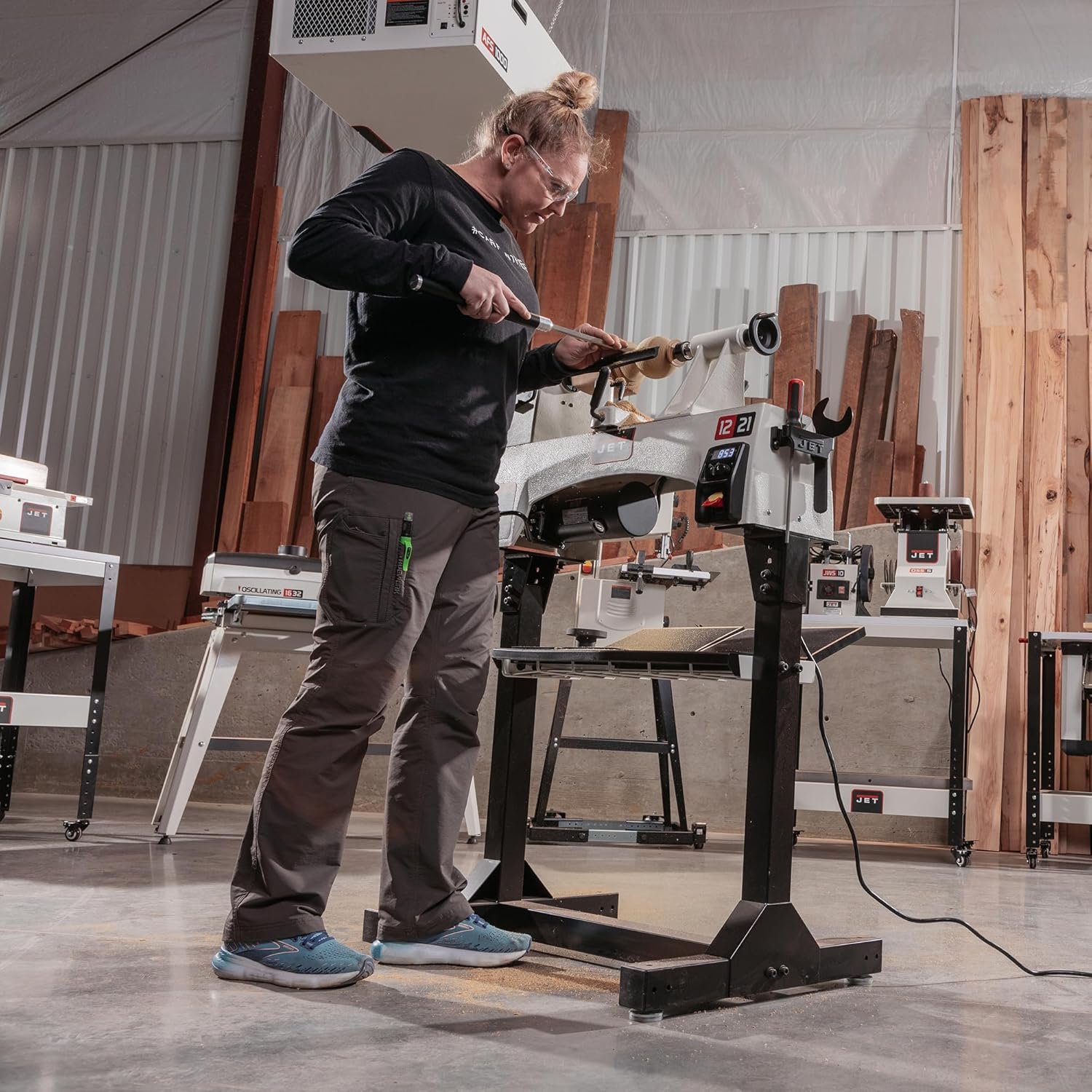 JET 12" x 21" Variable-Speed Woodworking Lathe, 1 HP, 115V 1Ph (JWL-1221VS) - Image 7