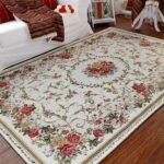 UKELER Rustic Shabby Rose Rug Luxury Vintage Elegant Traditional Rugs Accent Floral Rugs Carpet for Home Living Room/Bedroom (47.2''x71'', Country Rose)
