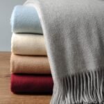 EP Mode 100% Pure Cashmere Throw Blanket for Sofa, Classic Design with Gift Box (Lt. Heather Grey)